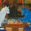 Cats Playing Chess Diamond Painting