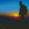 Hiking Man Sunset Diamond Painting