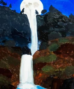 Moon Waterfall Diamond Painting