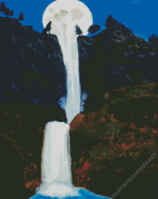 Moon Waterfall Diamond Painting