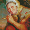 Old Woman Smoking Diamond Painting