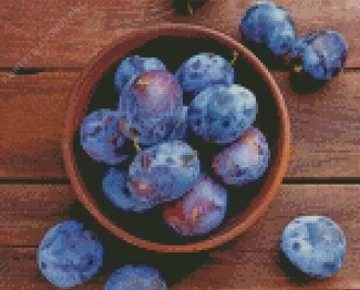 Plums In Bowl Diamond Painting