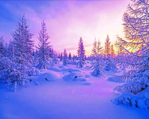 Snowy Winter Scenery Diamond Painting