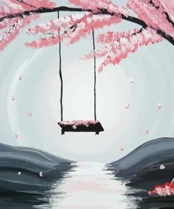 Tree Swing Blossoms Diamond Painting