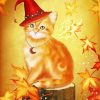Witch Cat Autumn Diamond Painting