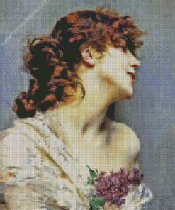 Woman And Lilac Diamond Painting