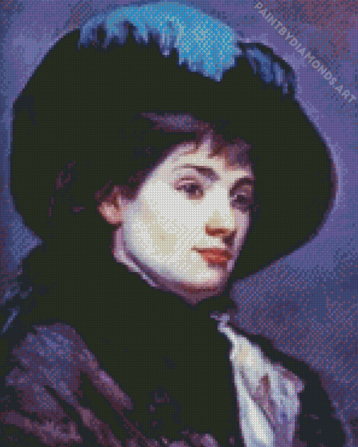 Lady Wearing A Hat Diamond Painting