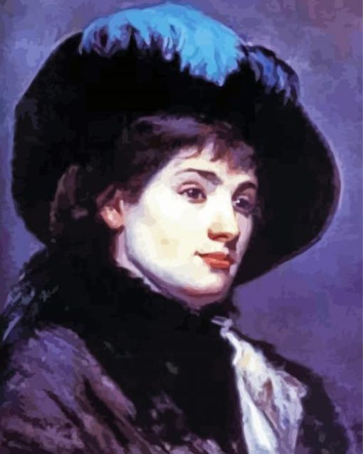 Lady Wearing A Hat Diamond Painting