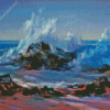 Waves And Rocks Diamond Painting