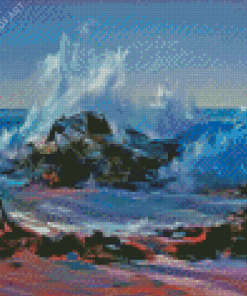 Waves And Rocks Diamond Painting