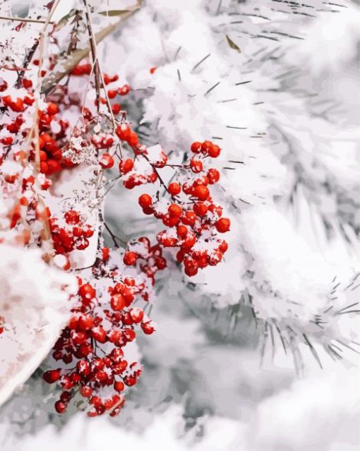 Berries In Winter Diamond Painting