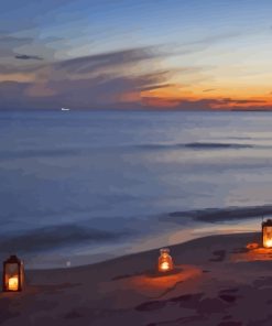 Lantern By Beach Diamond Painting