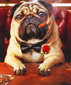 Pug With A Cigar Diamond Painting