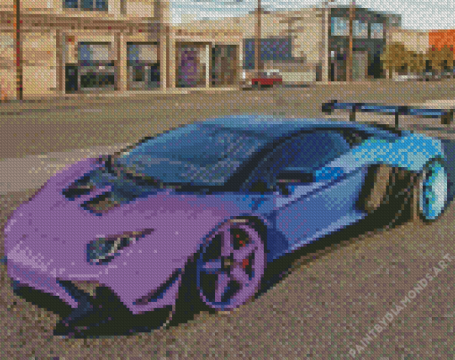 Purple Lambrghini Diamond Painting