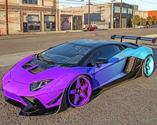 Purple Lambrghini Diamond Painting