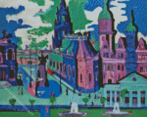 View Of Dresden Schlossplatz Diamond Painting