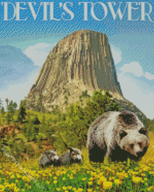 Devils Tower Poster Diamond Painting