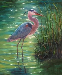 Heron In A Swamp Diamond Painting
