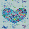 Heart Shape Butterflies Diamond Painting