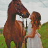 Girl With Horse Diamond Painting