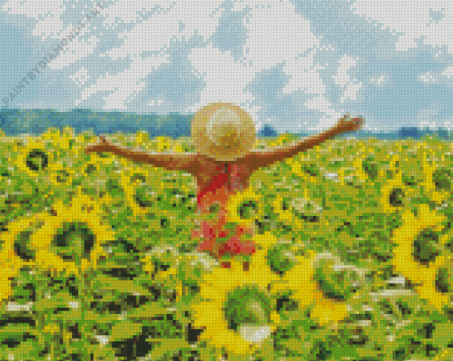 Woman In Field Diamond Painting