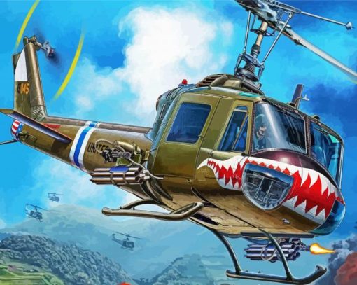 Huey Helicopters Diamond Painting