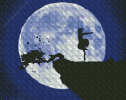 Moon Girl Silhouette Diamond Painting