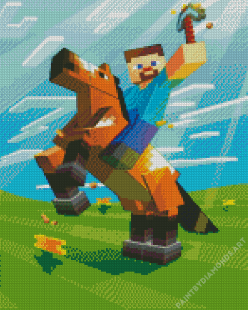 Horseman Minecraft Diamond Painting