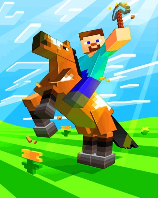 Horseman Minecraft Diamond Painting