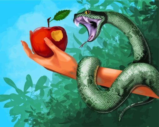 Snake And Apple Diamond Painting