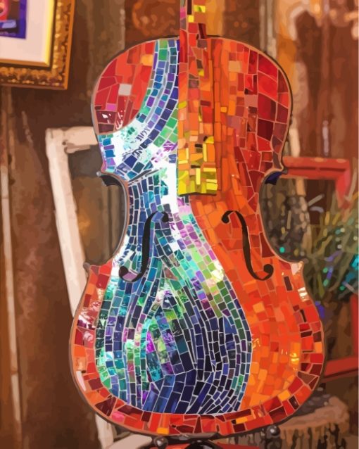 Violin Mosaic Diamond Painting