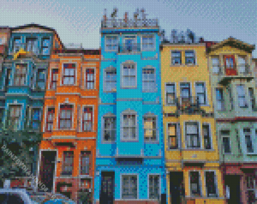 Balat Houses Diamond Painting