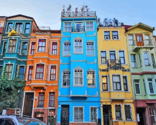 Balat Houses Diamond Painting