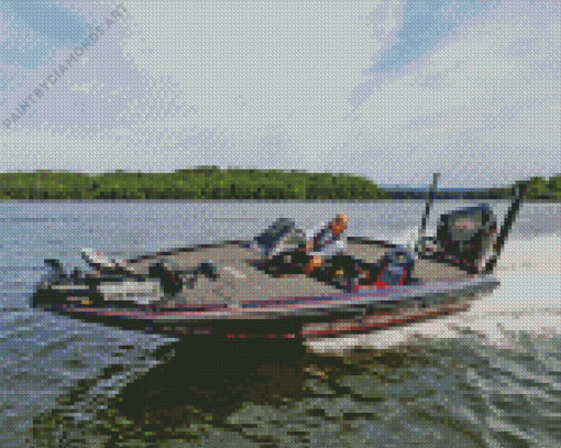 Bass Boat Man Diamond Painting