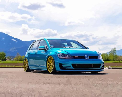 Blue Mk7 Golf Diamond Painting