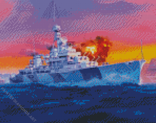 Military Battleship Diamond Painting