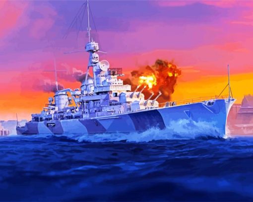 Military Battleship Diamond Painting