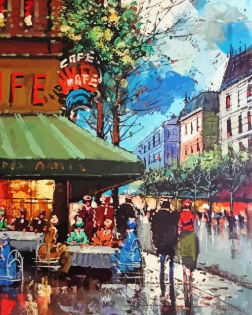 Paris Cafe Scene Diamond Painting