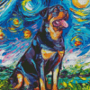 Rottweiler Starry Night Diamond Painting