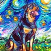 Rottweiler Starry Night Diamond Painting