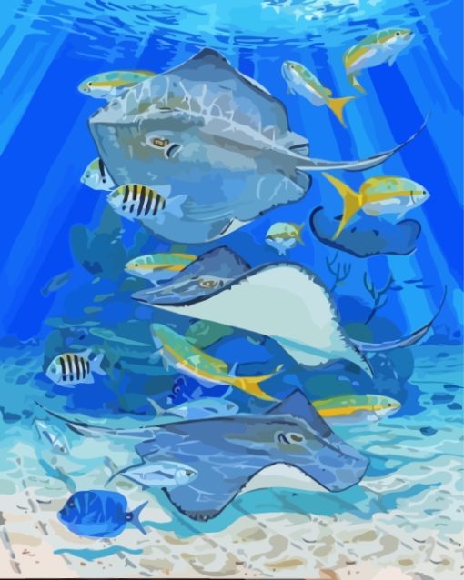 Stingray And Fish Diamond Painting
