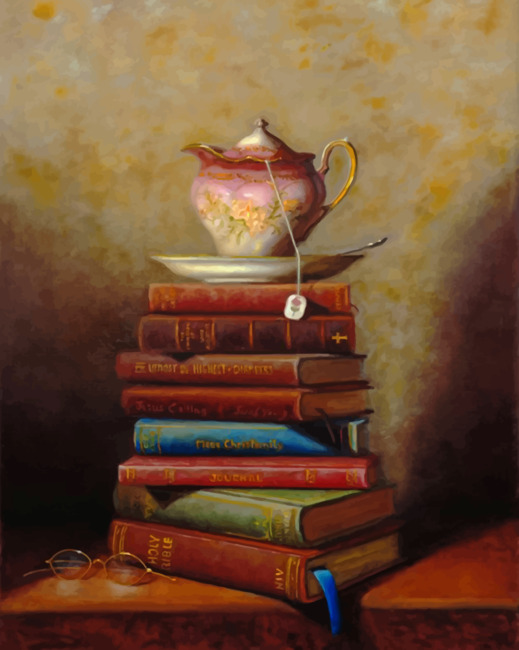 Coffee Cup On Books Diamond Painting