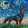 Starry Night Rottweiler Diamond Painting