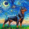 Starry Night Rottweiler Diamond Painting