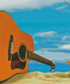Beach Guitar Diamond Painting