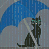 Cat And Umbrella Diamond Painting