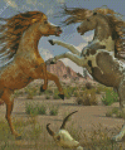 Fighting Horse Art Diamond Painting