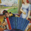 Man Playing Accordian Diamond Painting