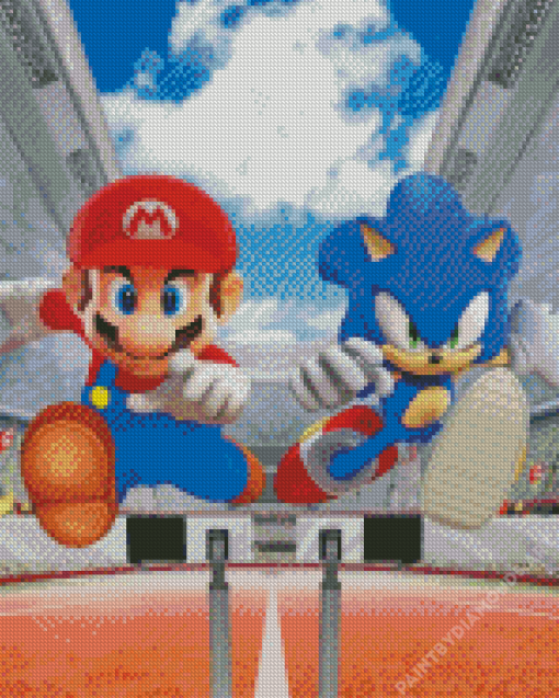 Mario Sonic Olympic Diamond Painting