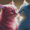 Blue Pink Cats Diamond Painting